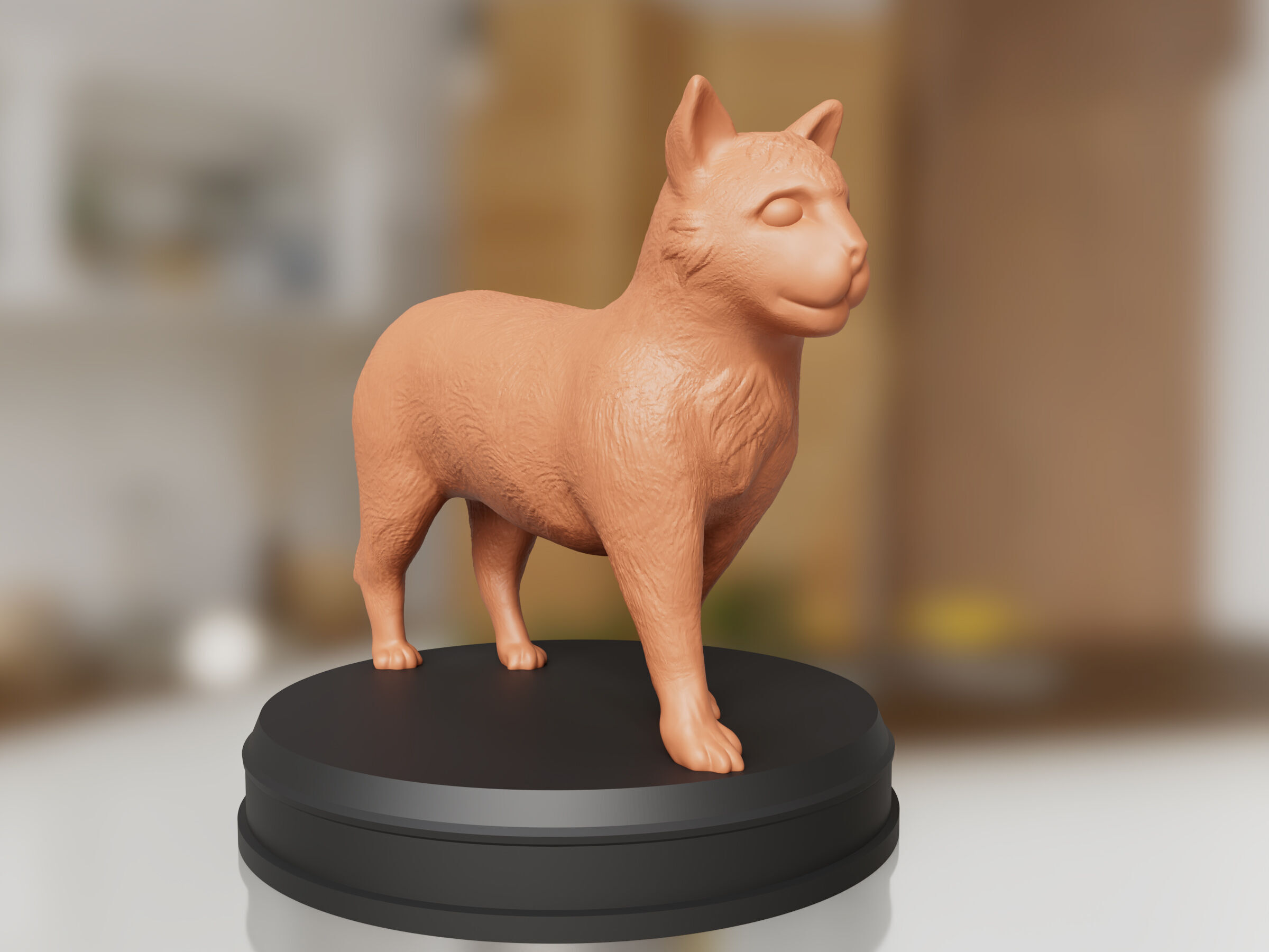 Realistic Cat statue 3D print model_2