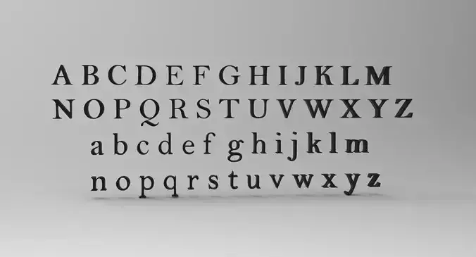 Font 3D alphabet