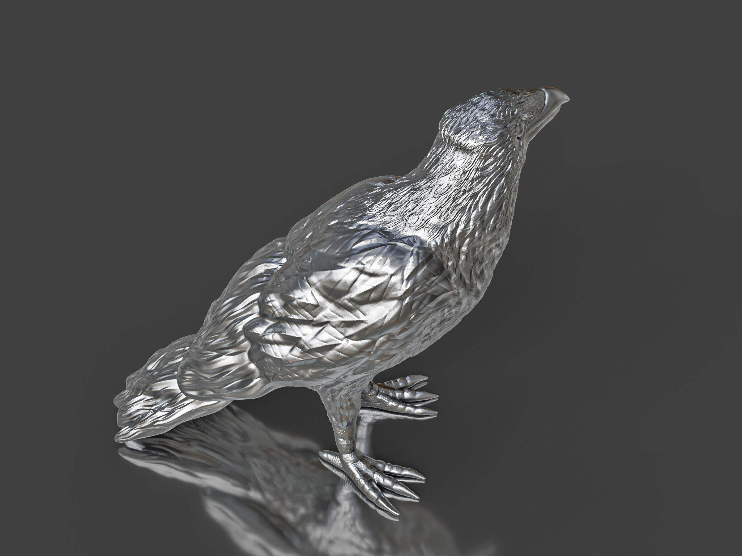 Silver Toy Crow Bird 3D print model_4