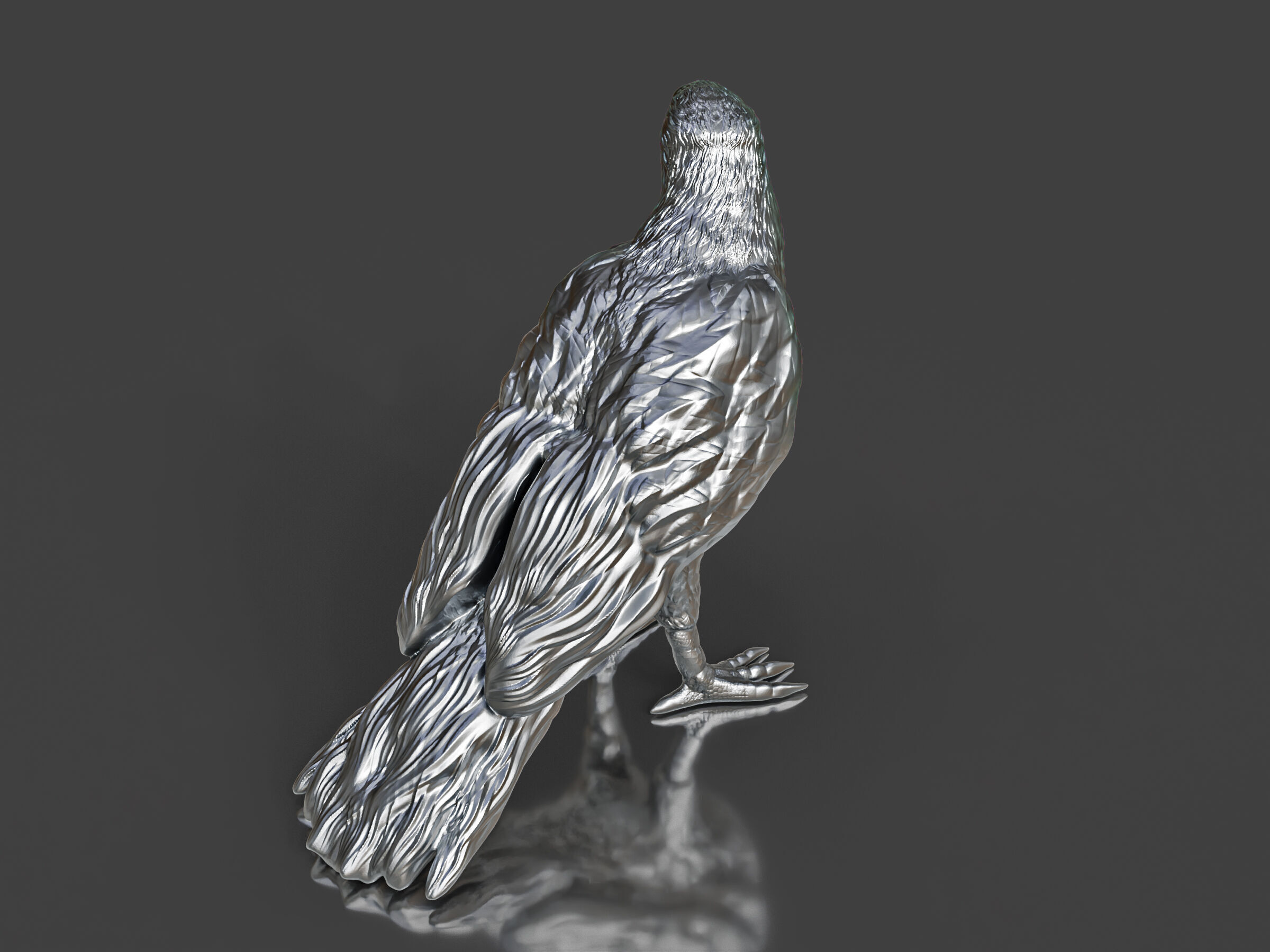 Silver Toy Crow Bird 3D print model_5