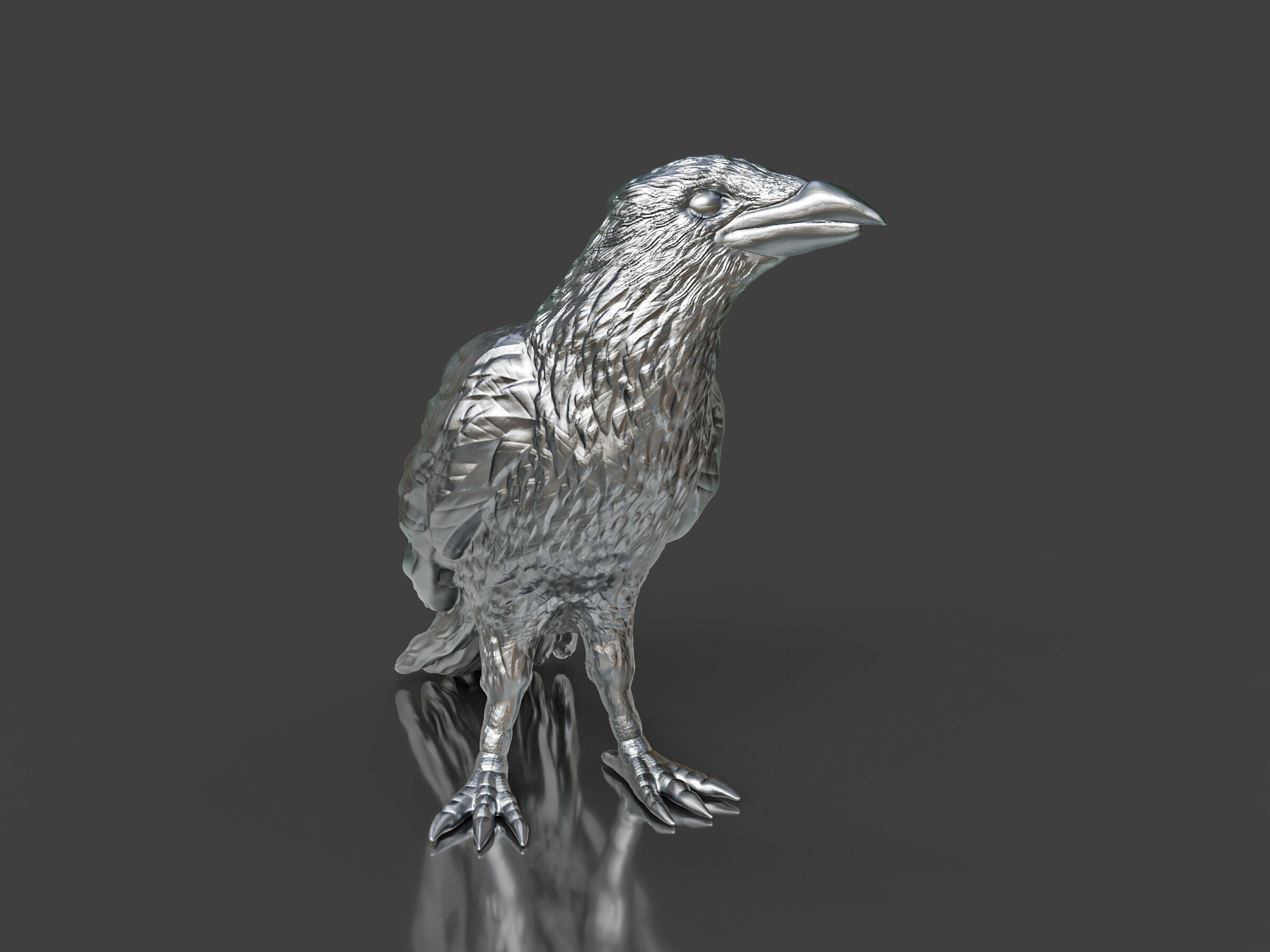 Silver Toy Crow Bird 3D print model_2