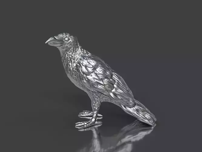 Silver Toy Crow Bird 3D print model