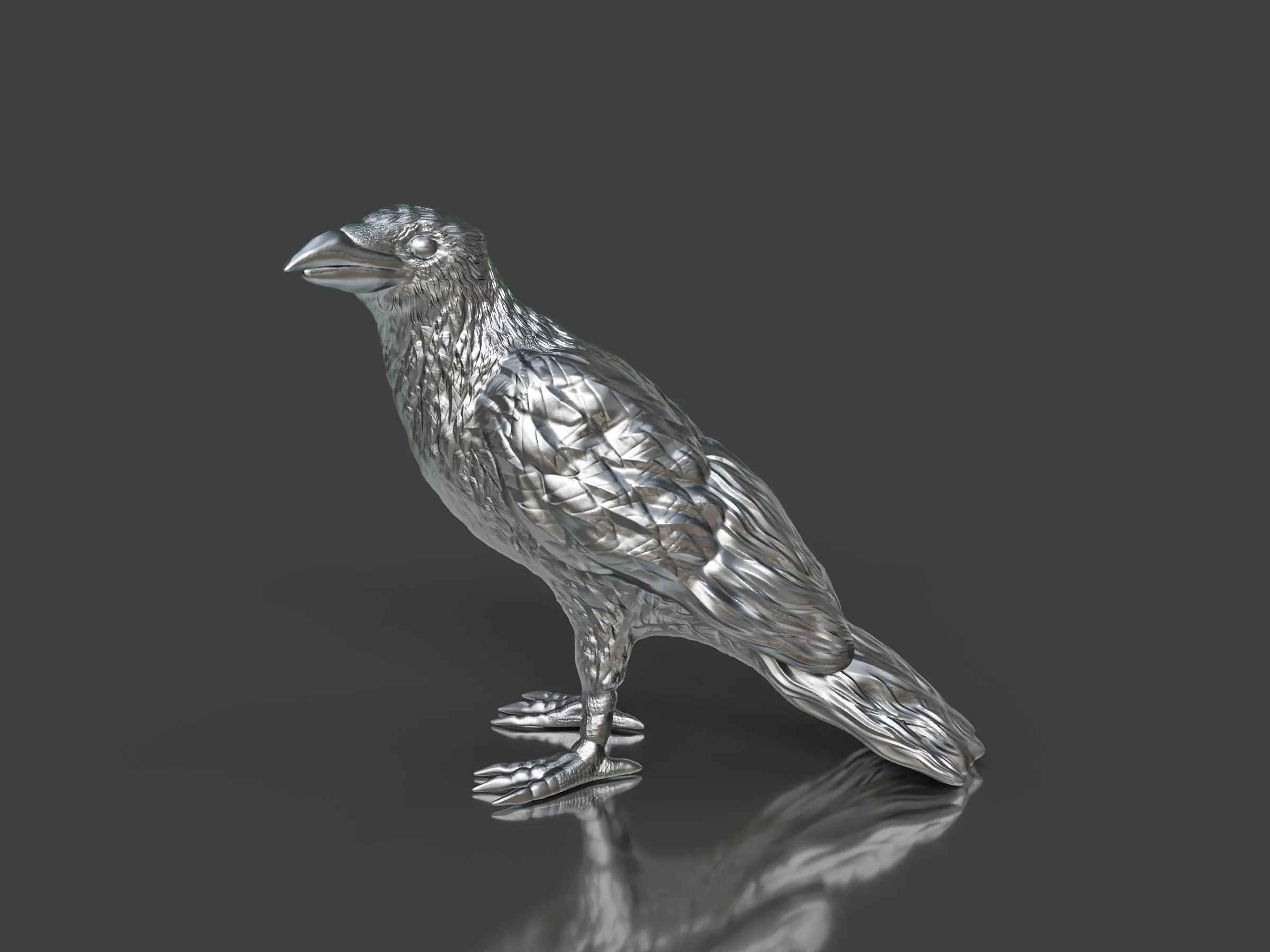 Silver Toy Crow Bird 3D print model_0