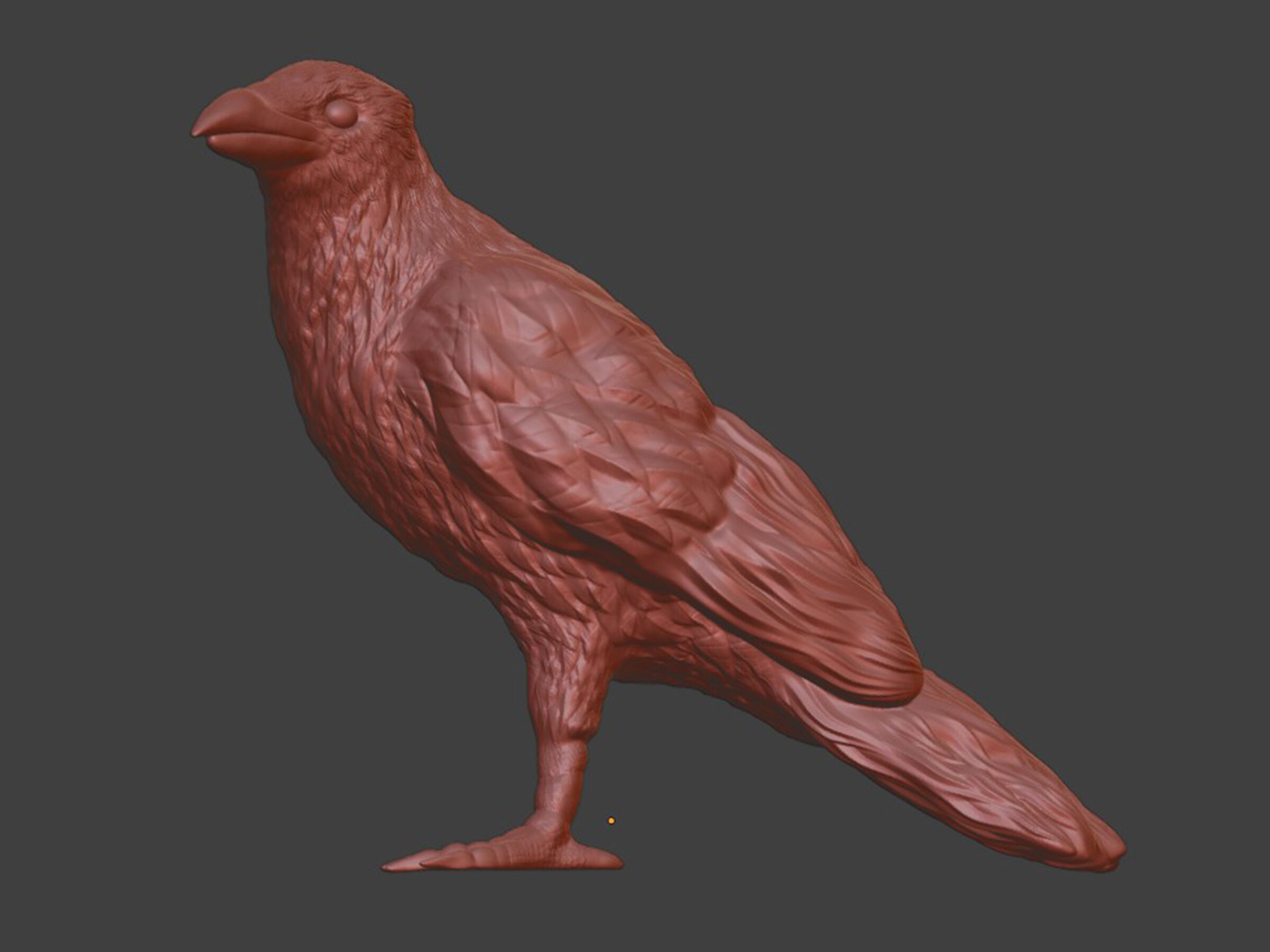 Silver Toy Crow Bird 3D print model_6