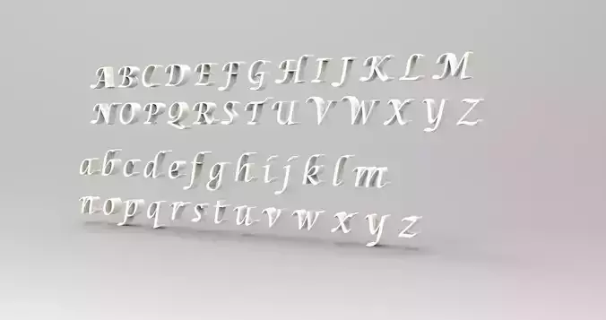 Font 3D alphabet