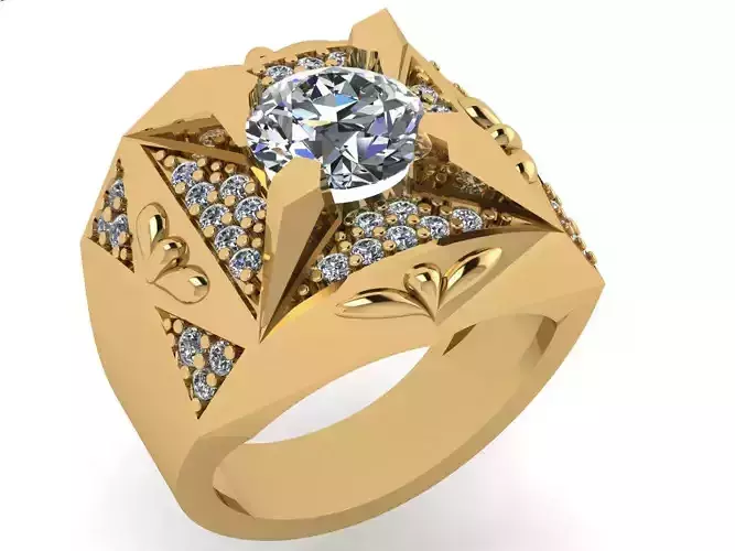 rings gold ring with diamond in center