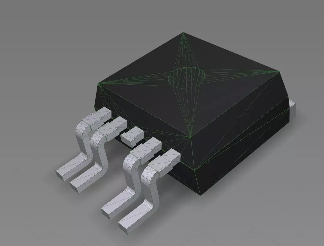 TO263-4 electronic component 3D model
