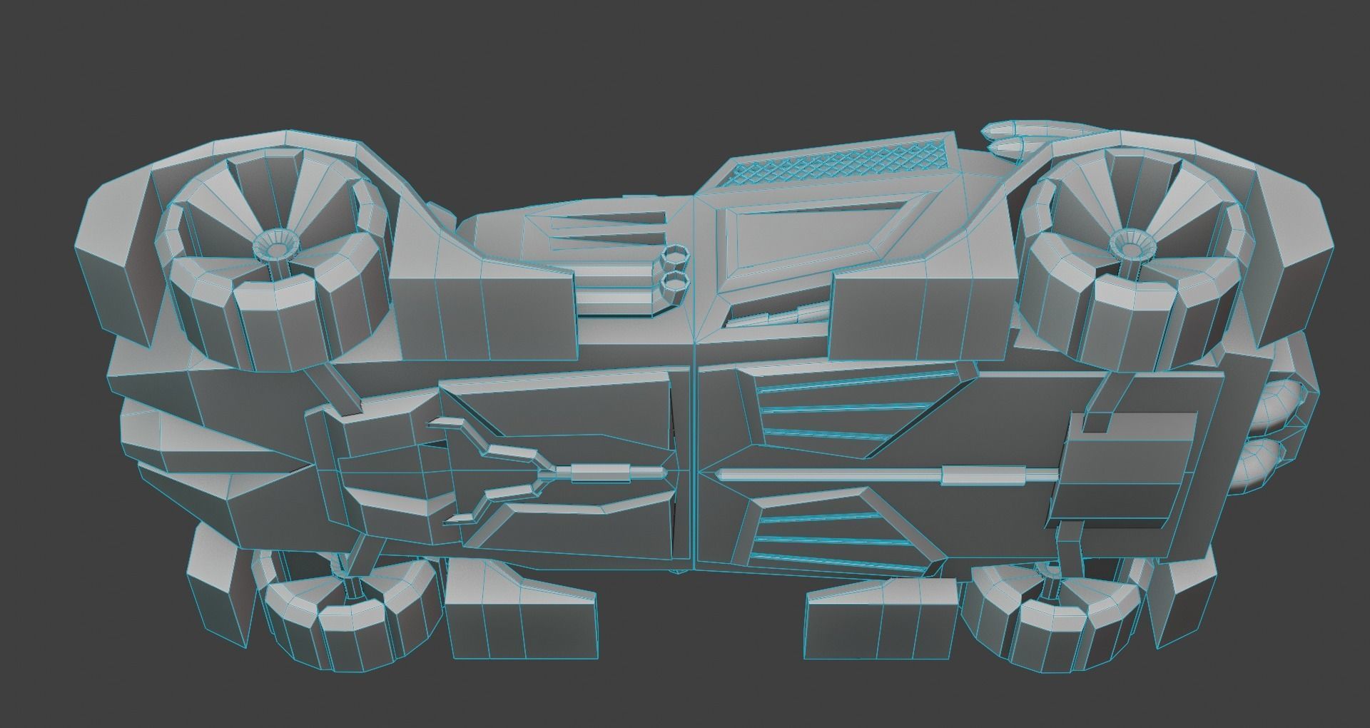 customizable sci fi car  Low-poly 3D model_26
