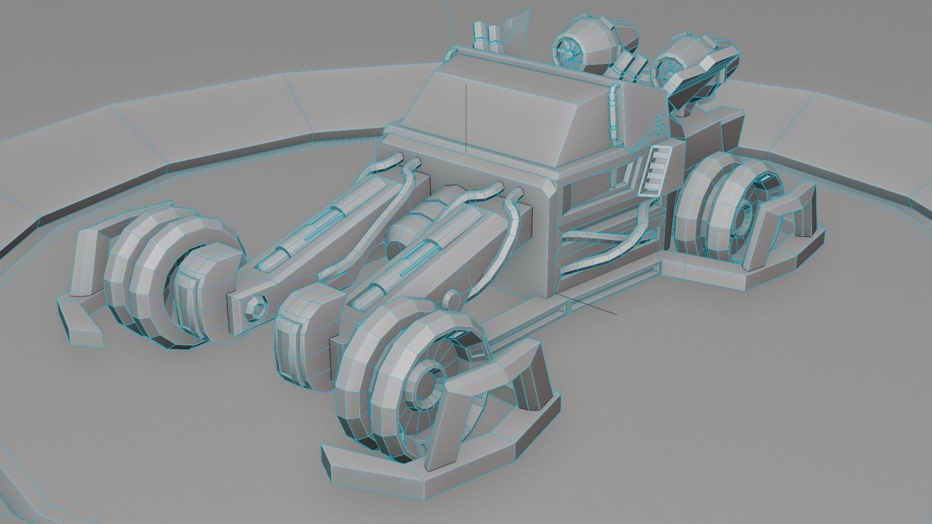 customizable sci fi car  Low-poly 3D model_15