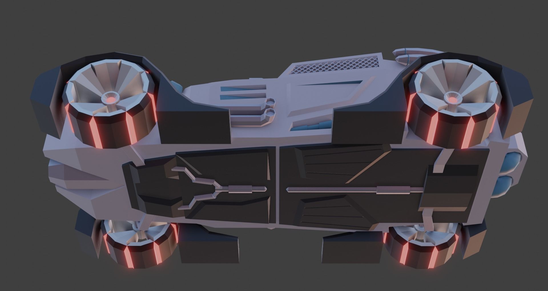 customizable sci fi car  Low-poly 3D model_25