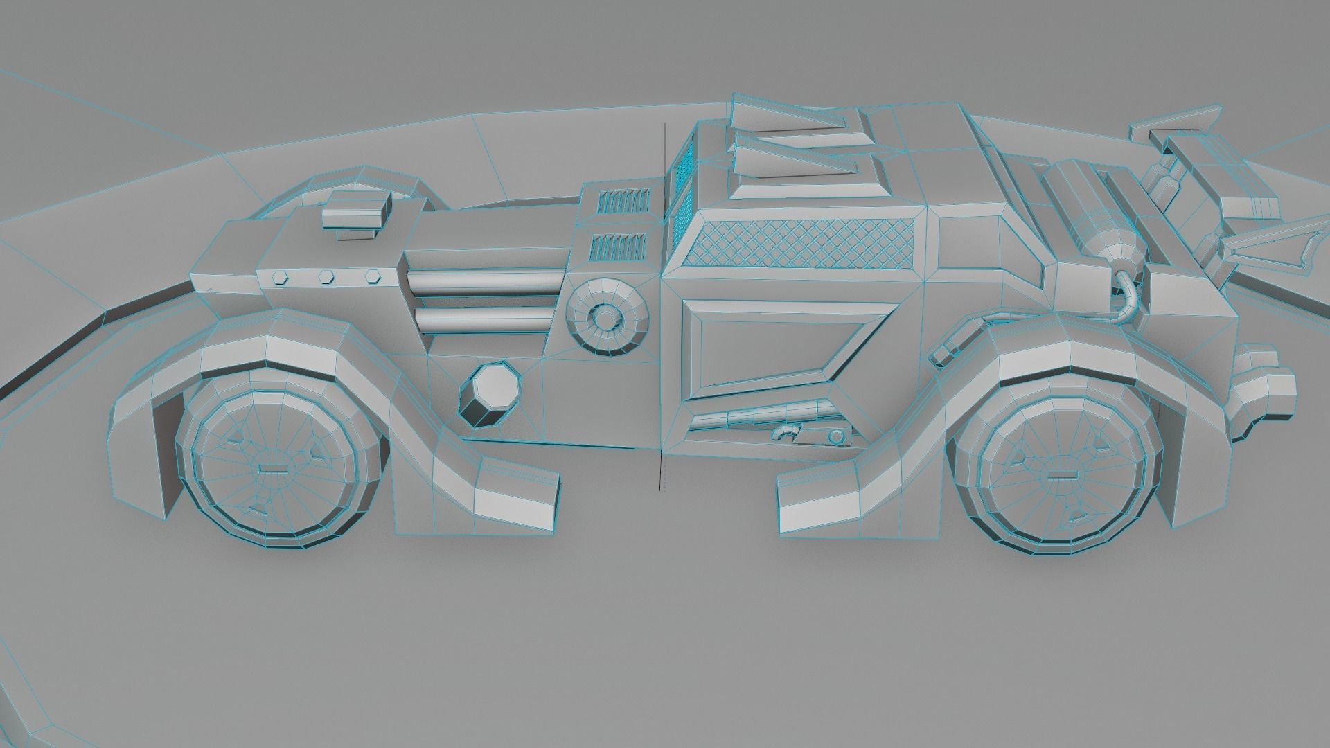 customizable sci fi car  Low-poly 3D model_8
