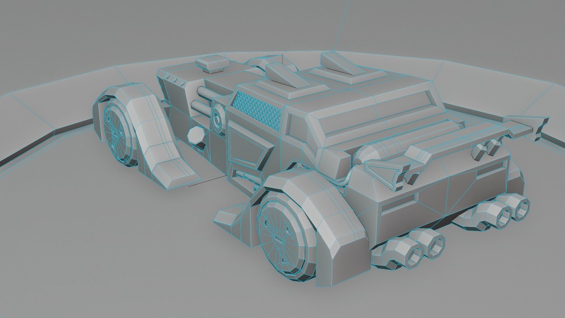 customizable sci fi car  Low-poly 3D model_7