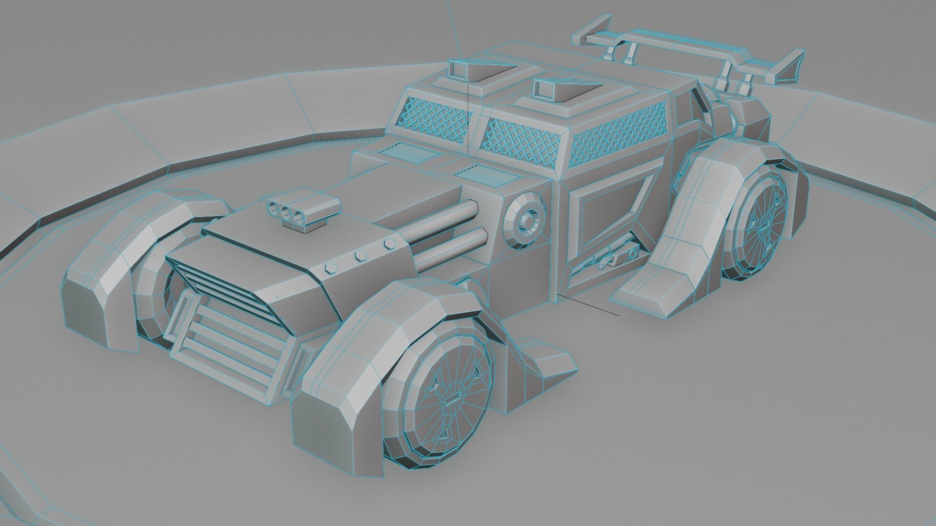 customizable sci fi car  Low-poly 3D model_9