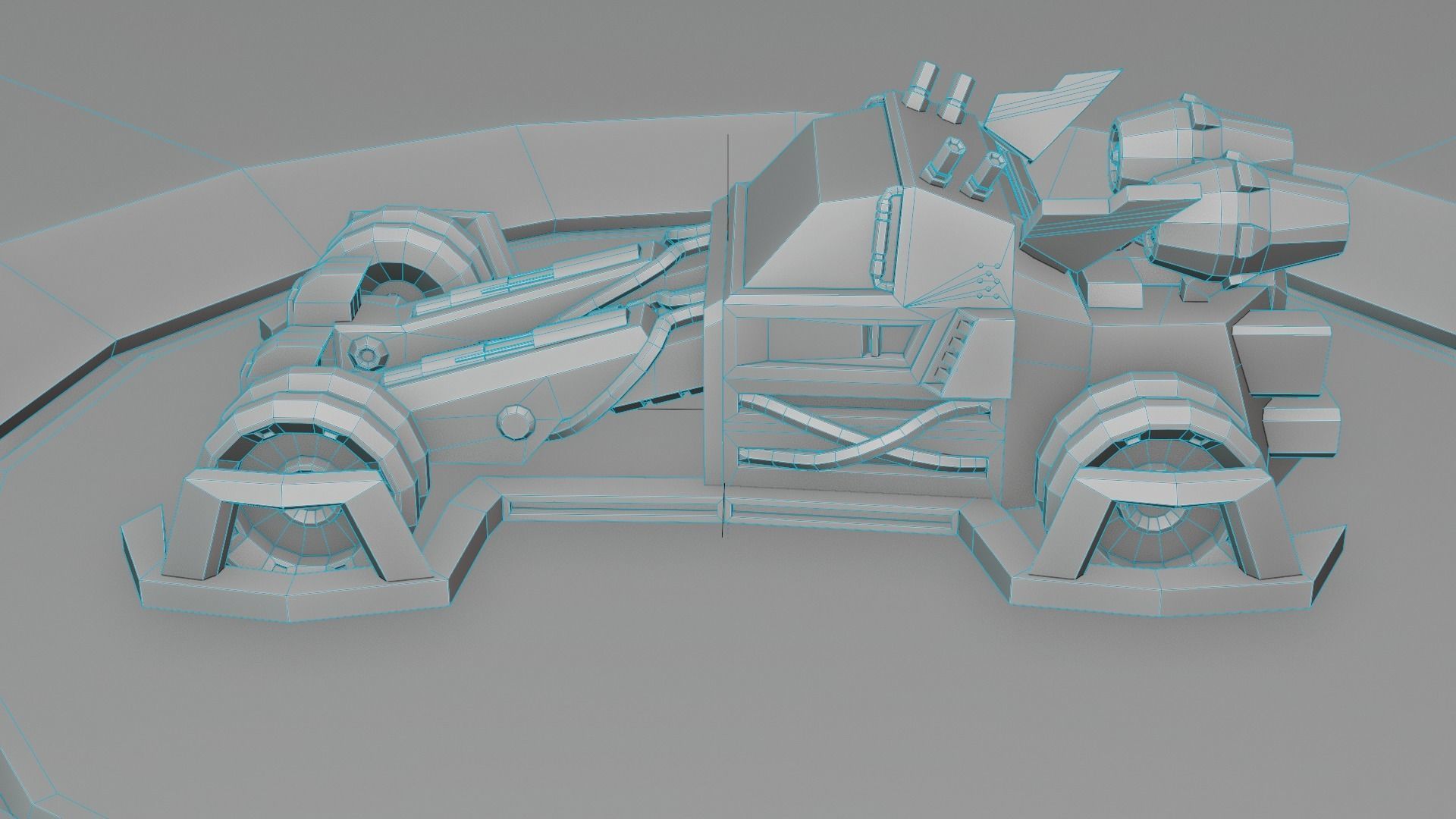 customizable sci fi car  Low-poly 3D model_14