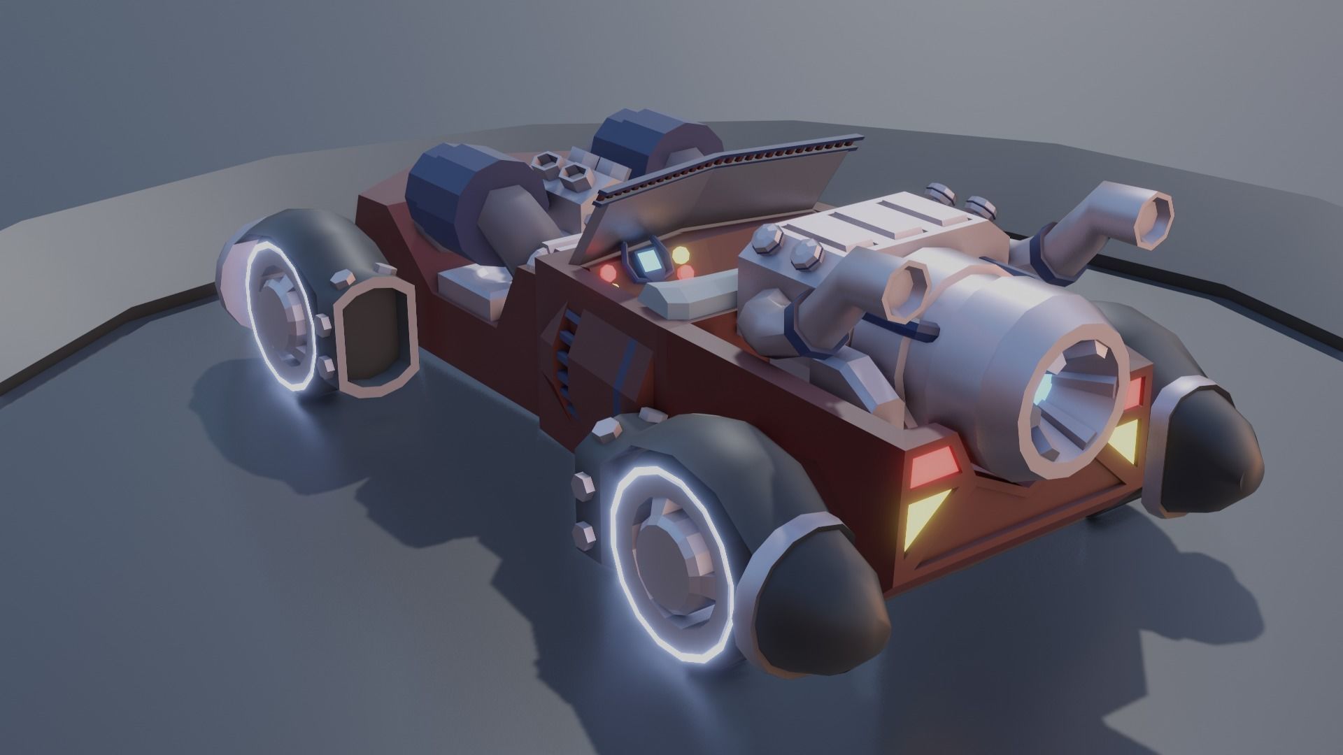 customizable sci fi car  Low-poly 3D model_18