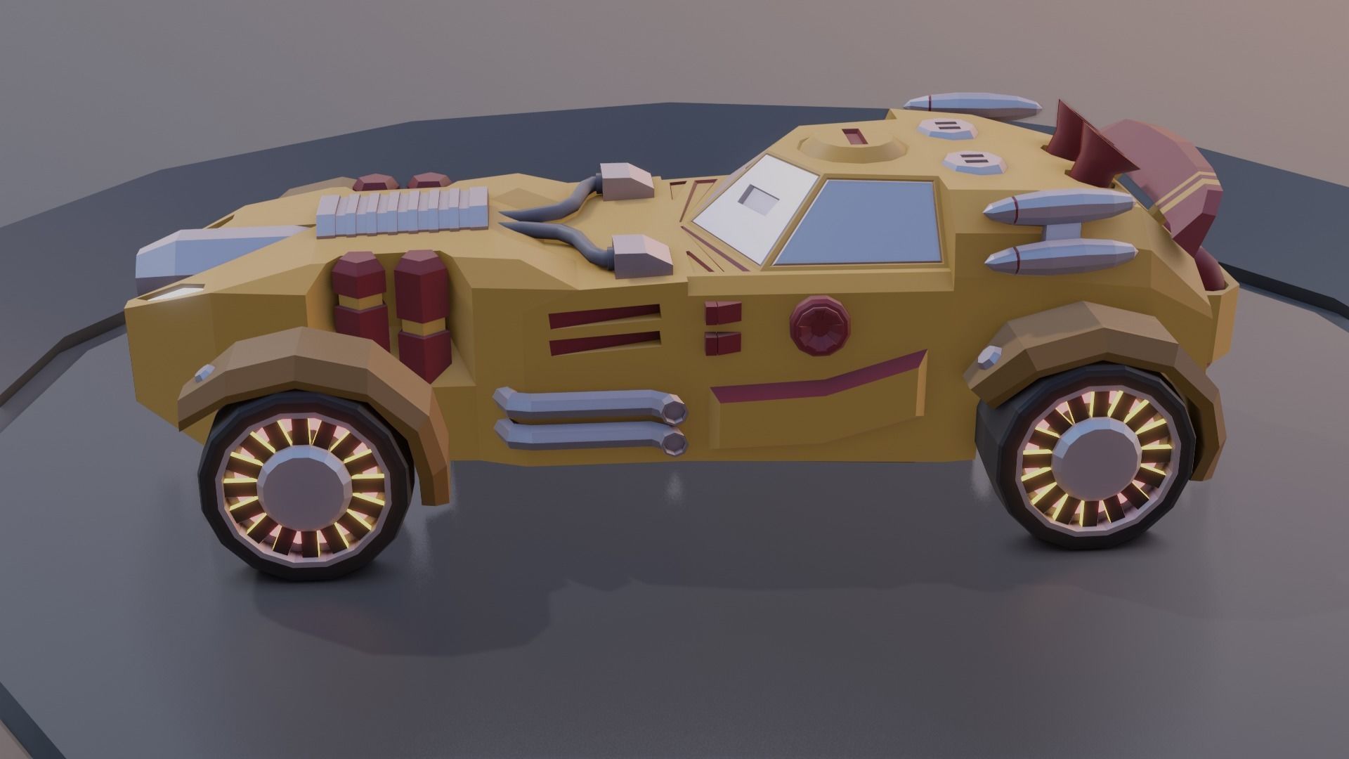 customizable sci fi car  Low-poly 3D model_22