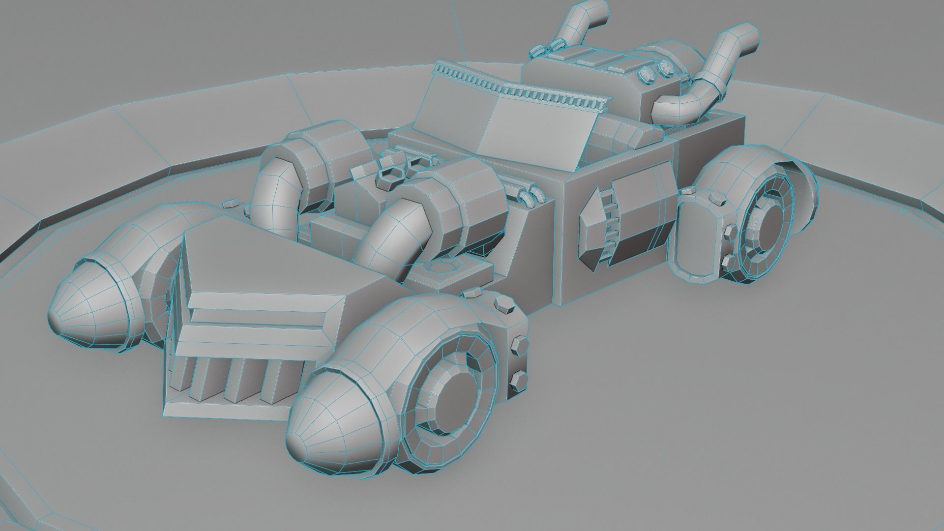 customizable sci fi car  Low-poly 3D model_21