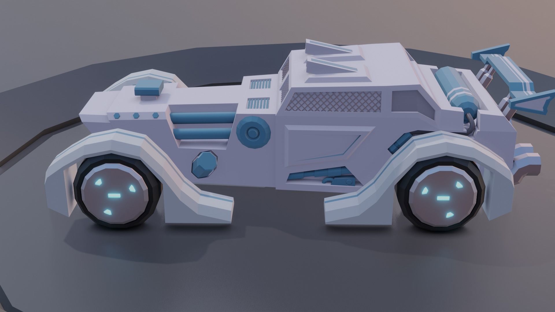 customizable sci fi car  Low-poly 3D model_5