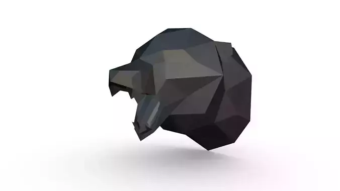 trophy bear head low poly