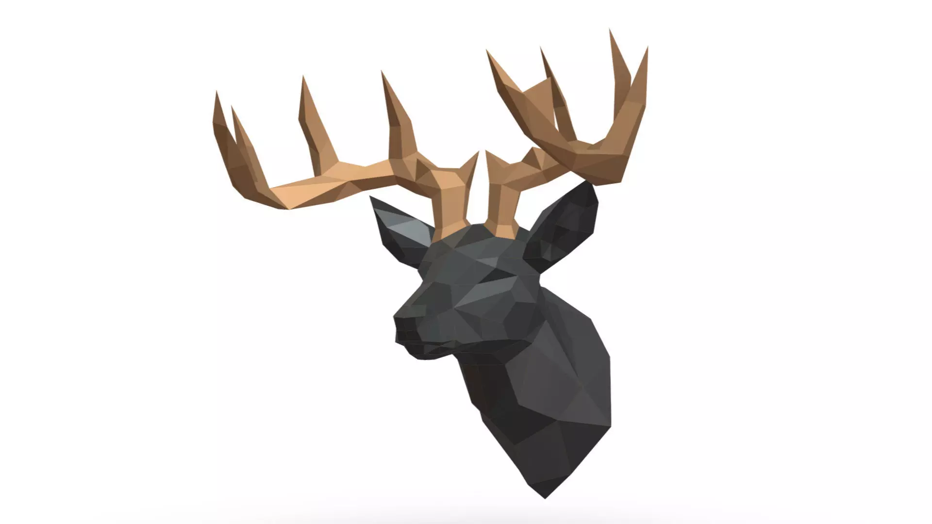 trophy deer head low poly 3D print model