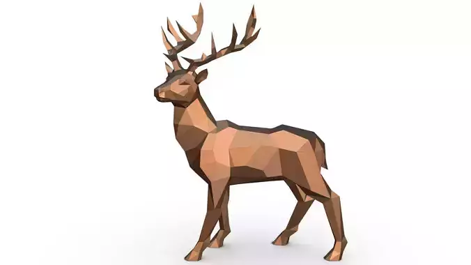 deer low poly polygonal