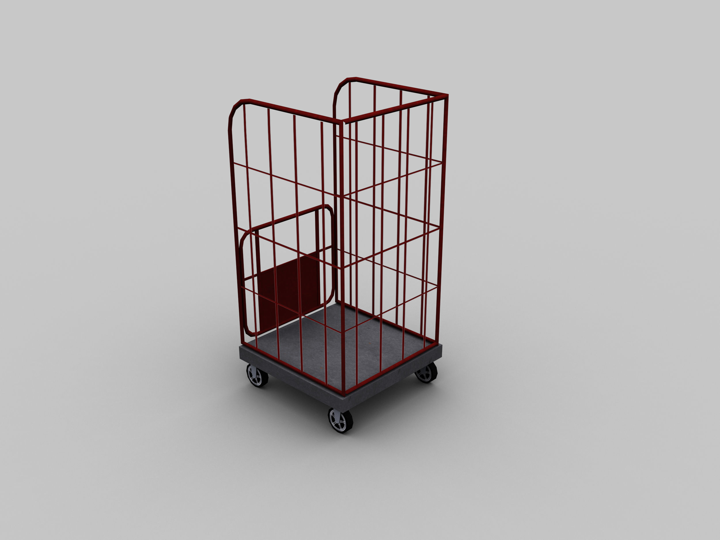 Trolley Cart Pack Low-poly 3D model_6