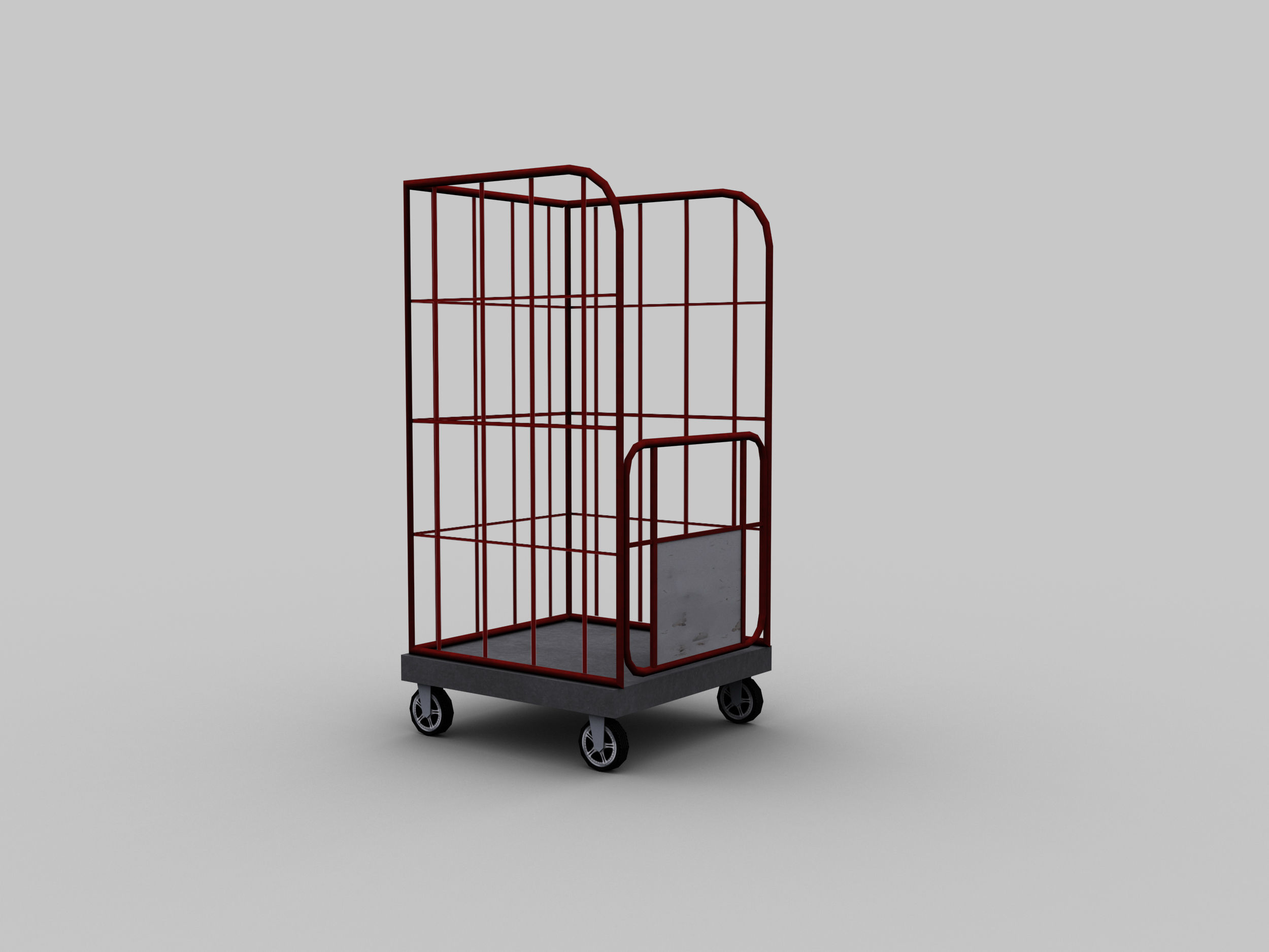 Trolley Cart Pack Low-poly 3D model_5