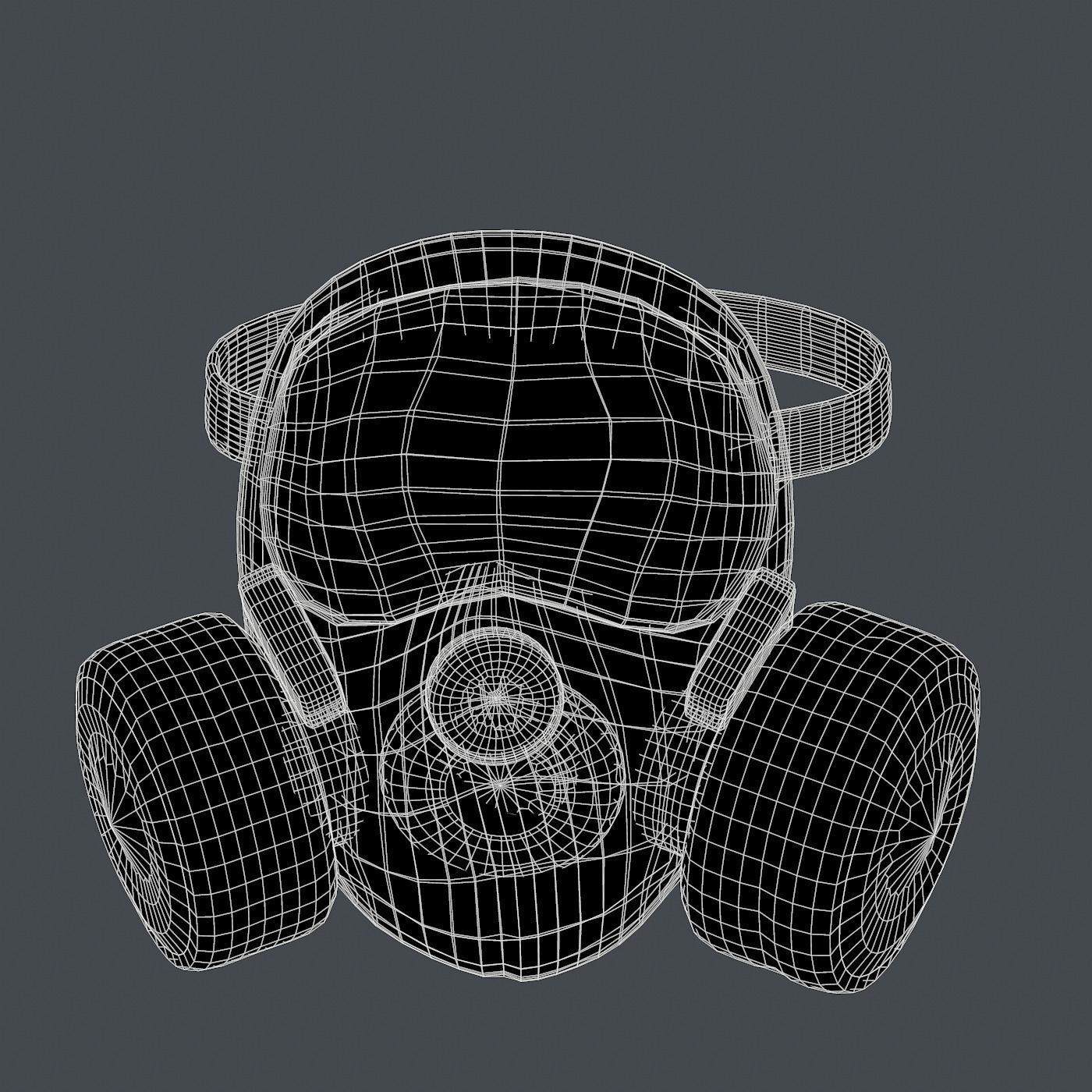 Gas mask helmet 3d model scifi Low-poly Low-poly 3D model Low-poly 3D model_8