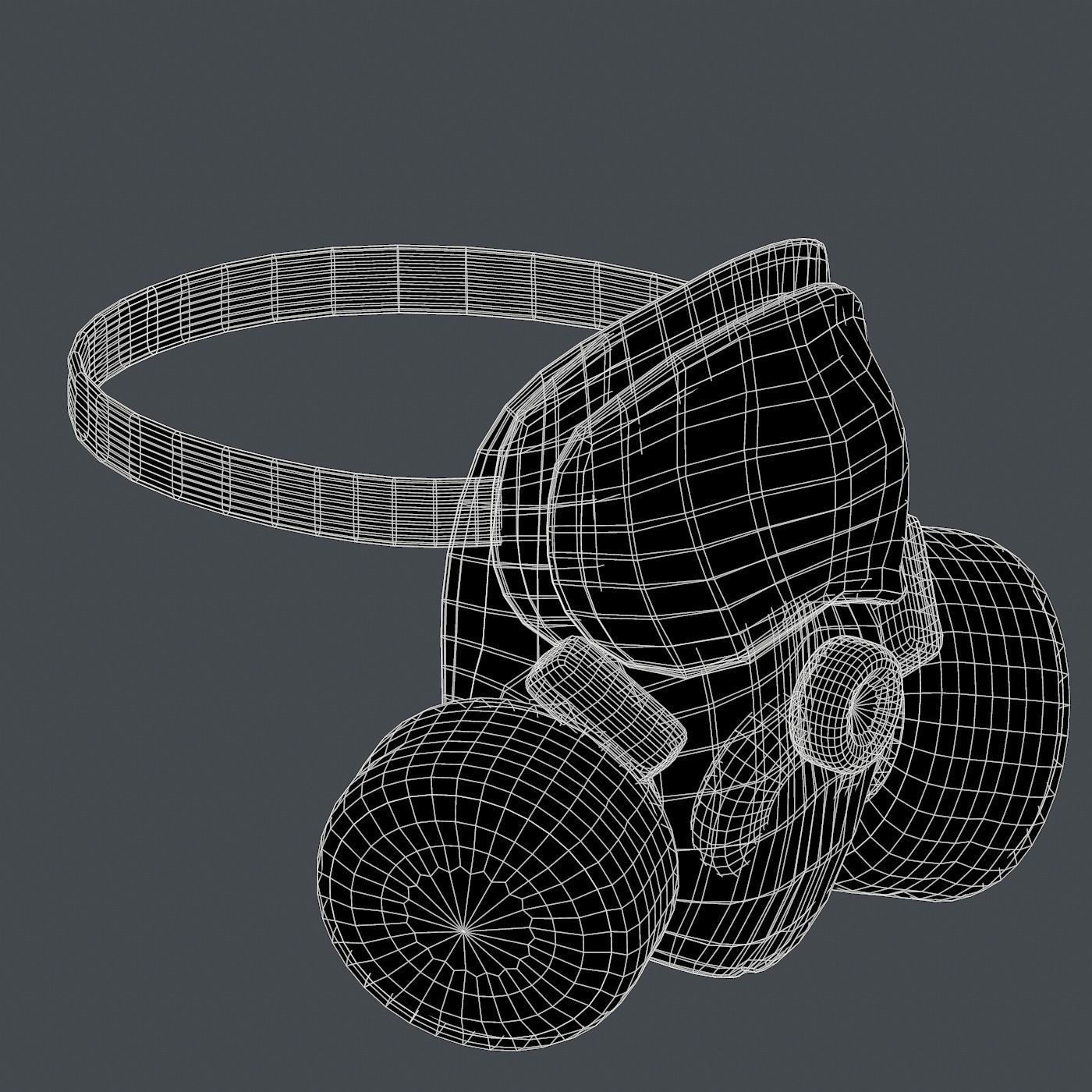 Gas mask helmet 3d model scifi Low-poly Low-poly 3D model Low-poly 3D model_9