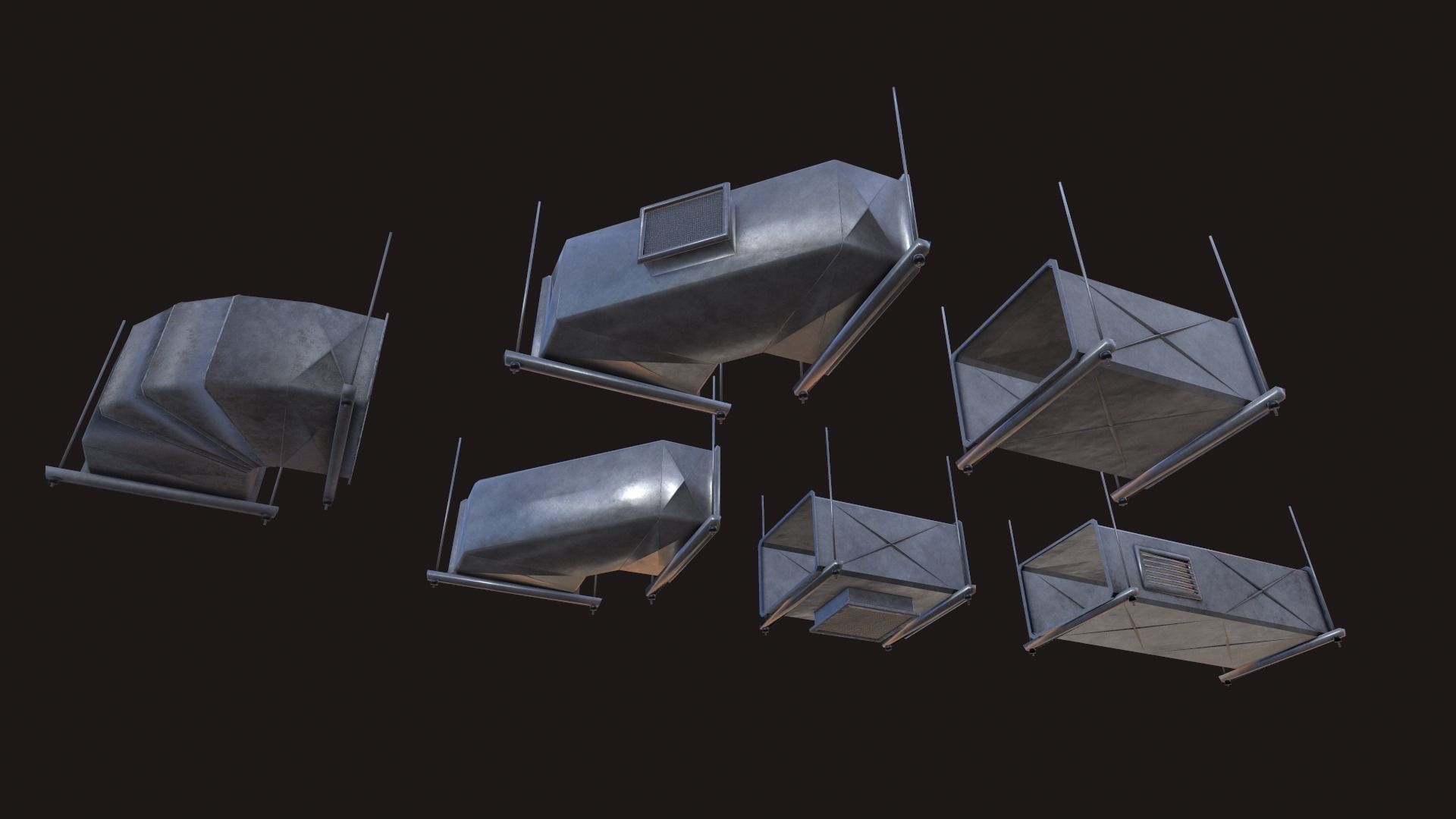 Air Conditioning Ducting  Low-poly 3D model Low-poly 3D model_2