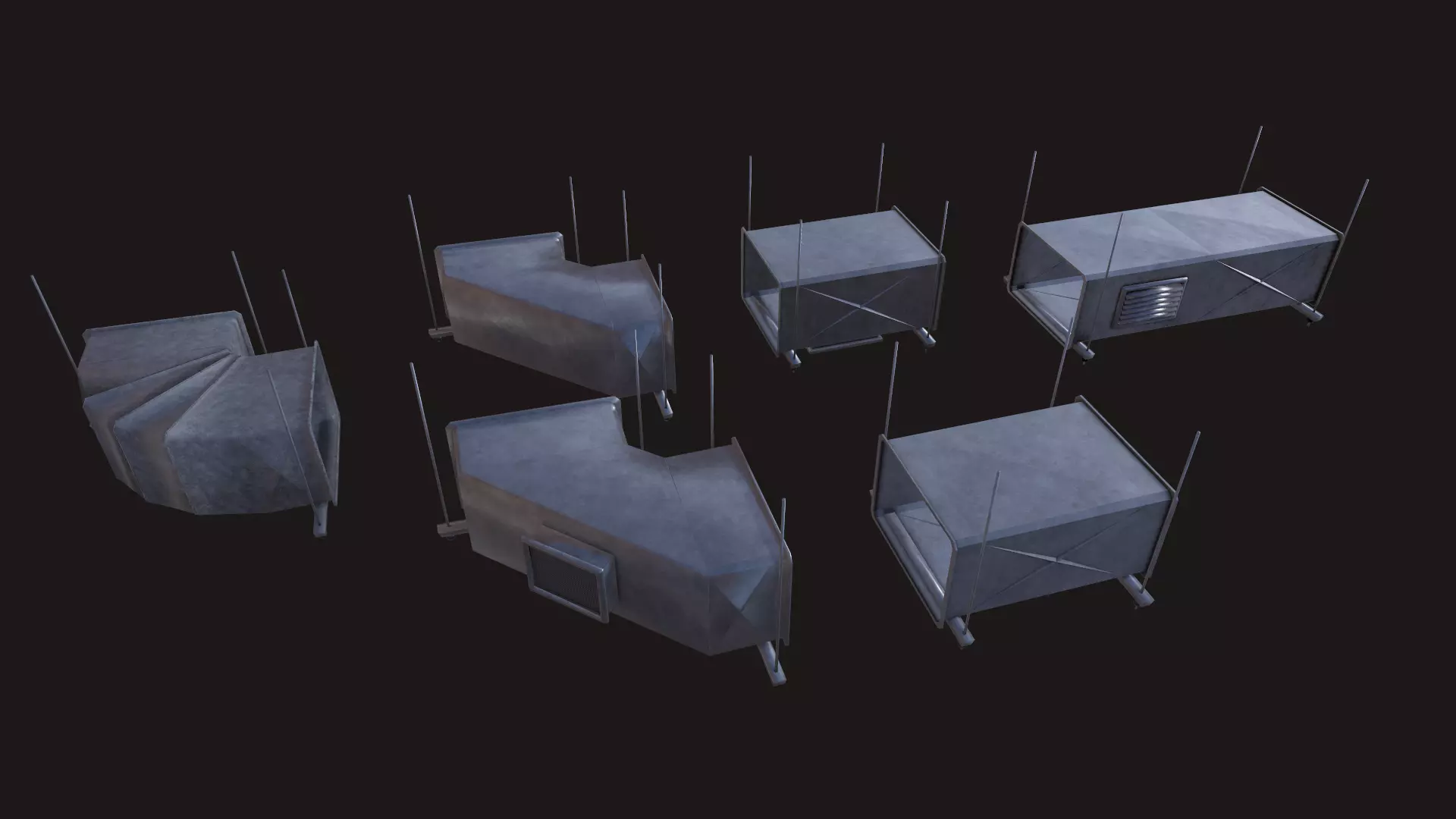 Air Conditioning Ducting  Low-poly 3D model Low-poly 3D model_0