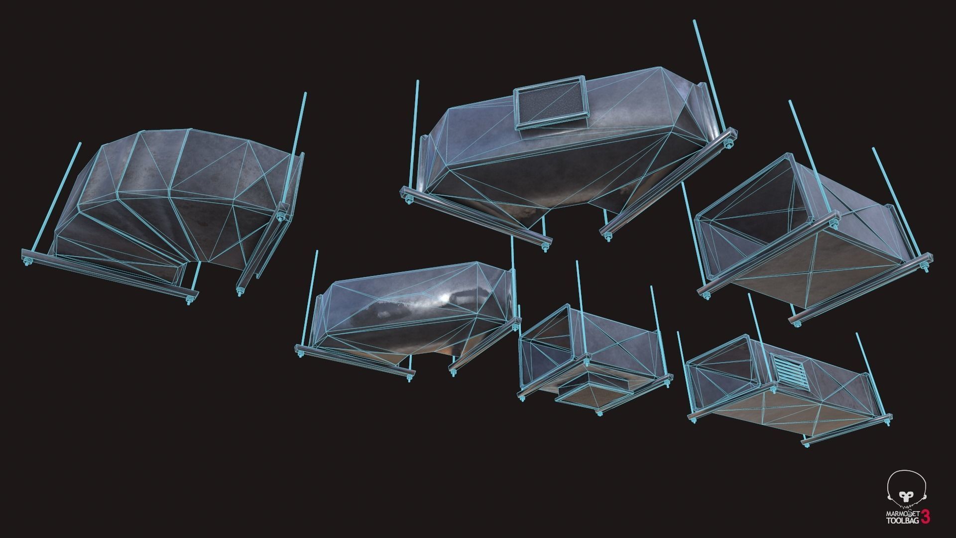 Air Conditioning Ducting  Low-poly 3D model Low-poly 3D model_4