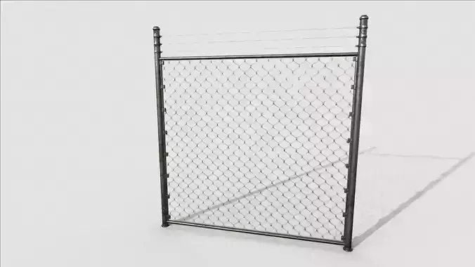 Chain Link Fence Low-poly 3D model