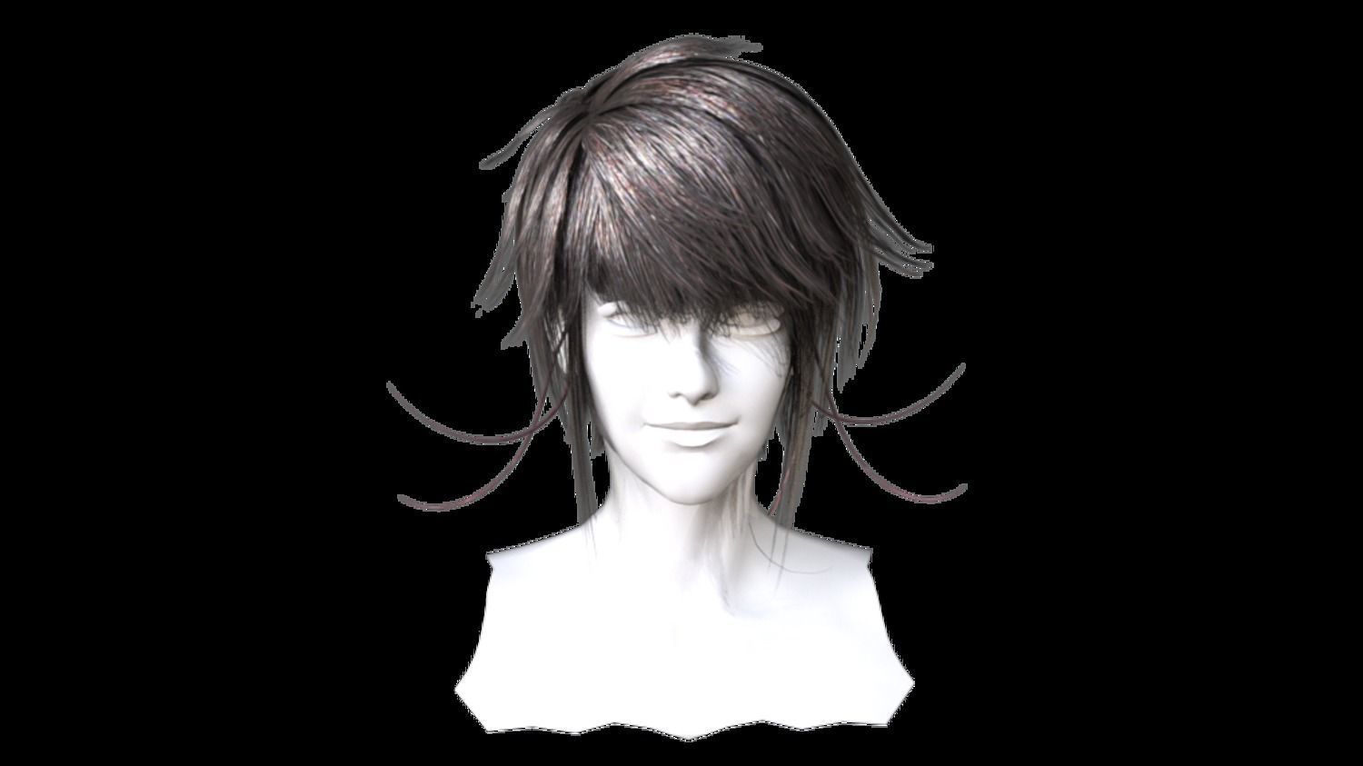 Visual Rock - Hairstyle01 Low-poly 3D model_3