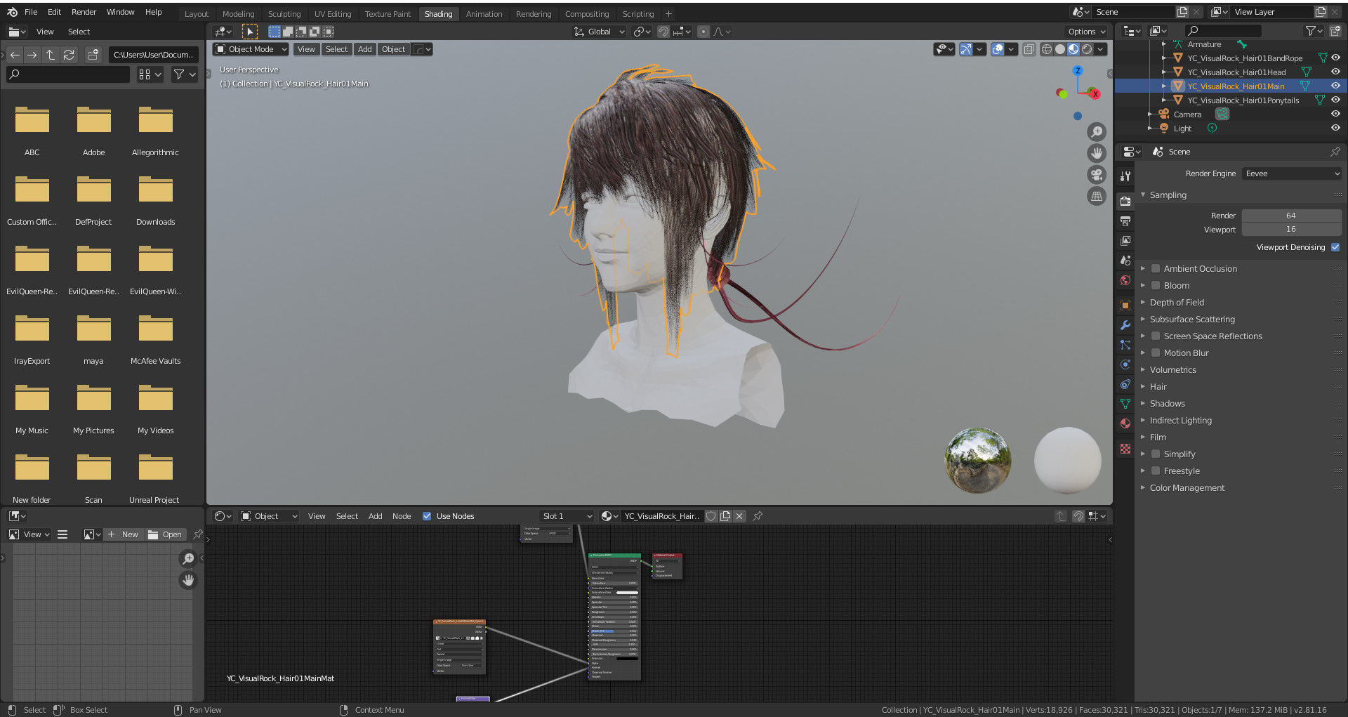 Visual Rock - Hairstyle01 Low-poly 3D model_2