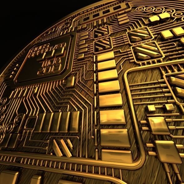 Bitcoin high detailed 3D model_3