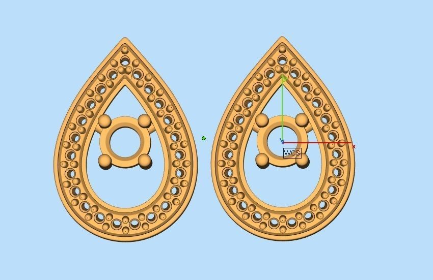 Diamond earrings for woman 3D print model_5