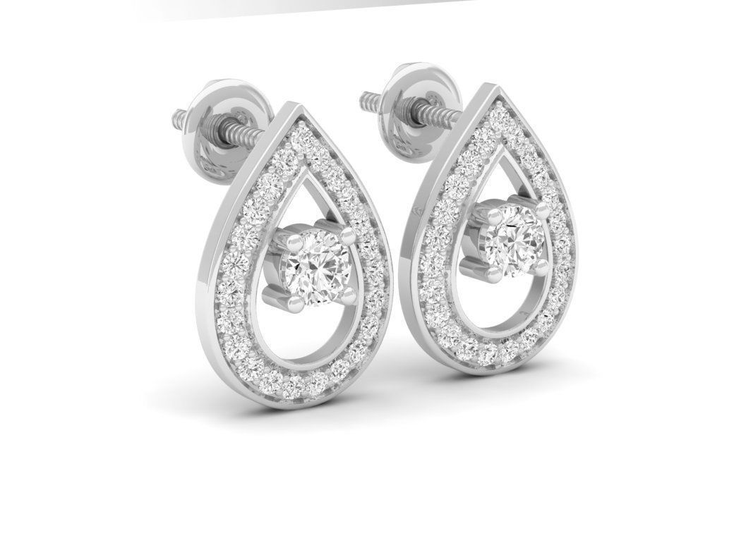 Diamond earrings for woman 3D print model_6