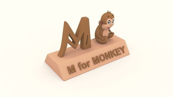 M for Monkey 3D print model
