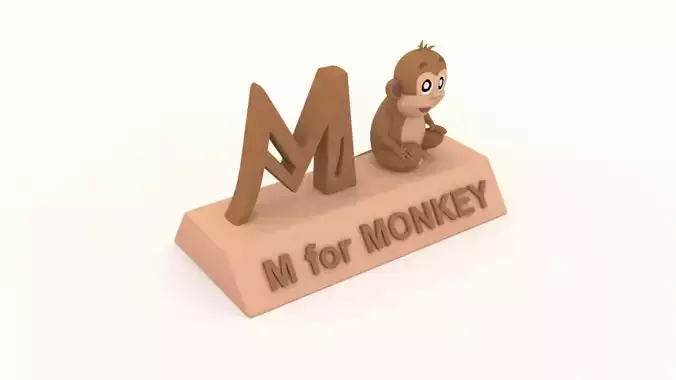 M for Monkey 3D print model