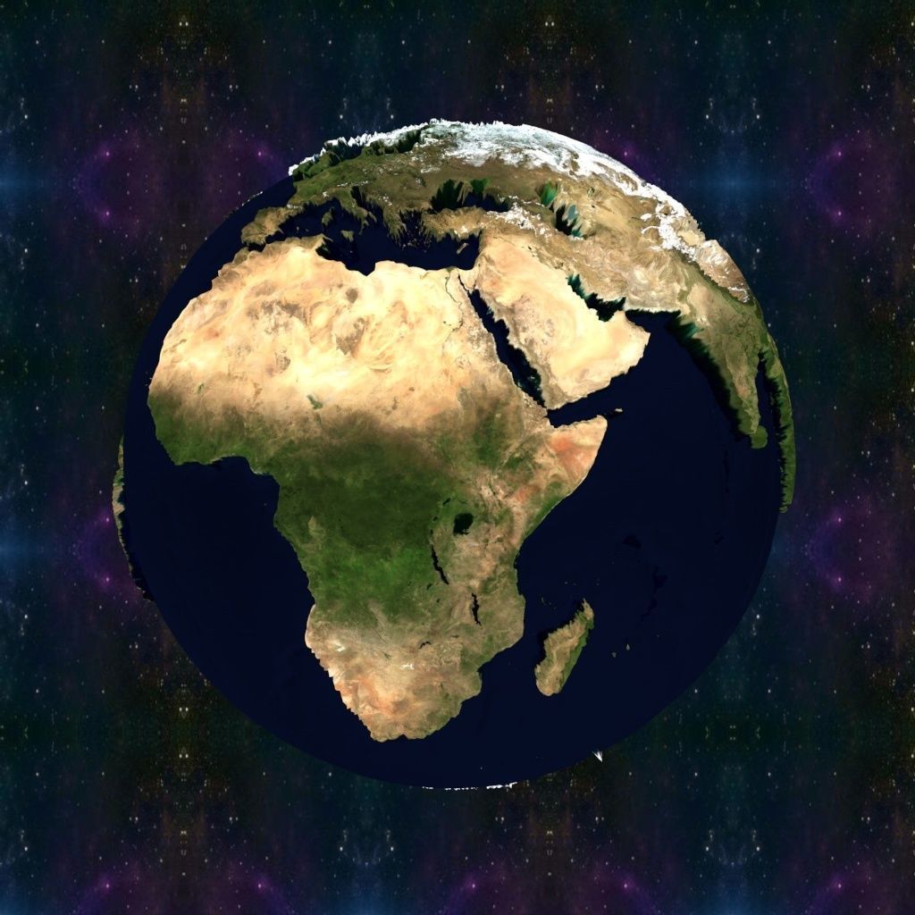 World map 3D - relief topographic 1in100000000 3D print model_17