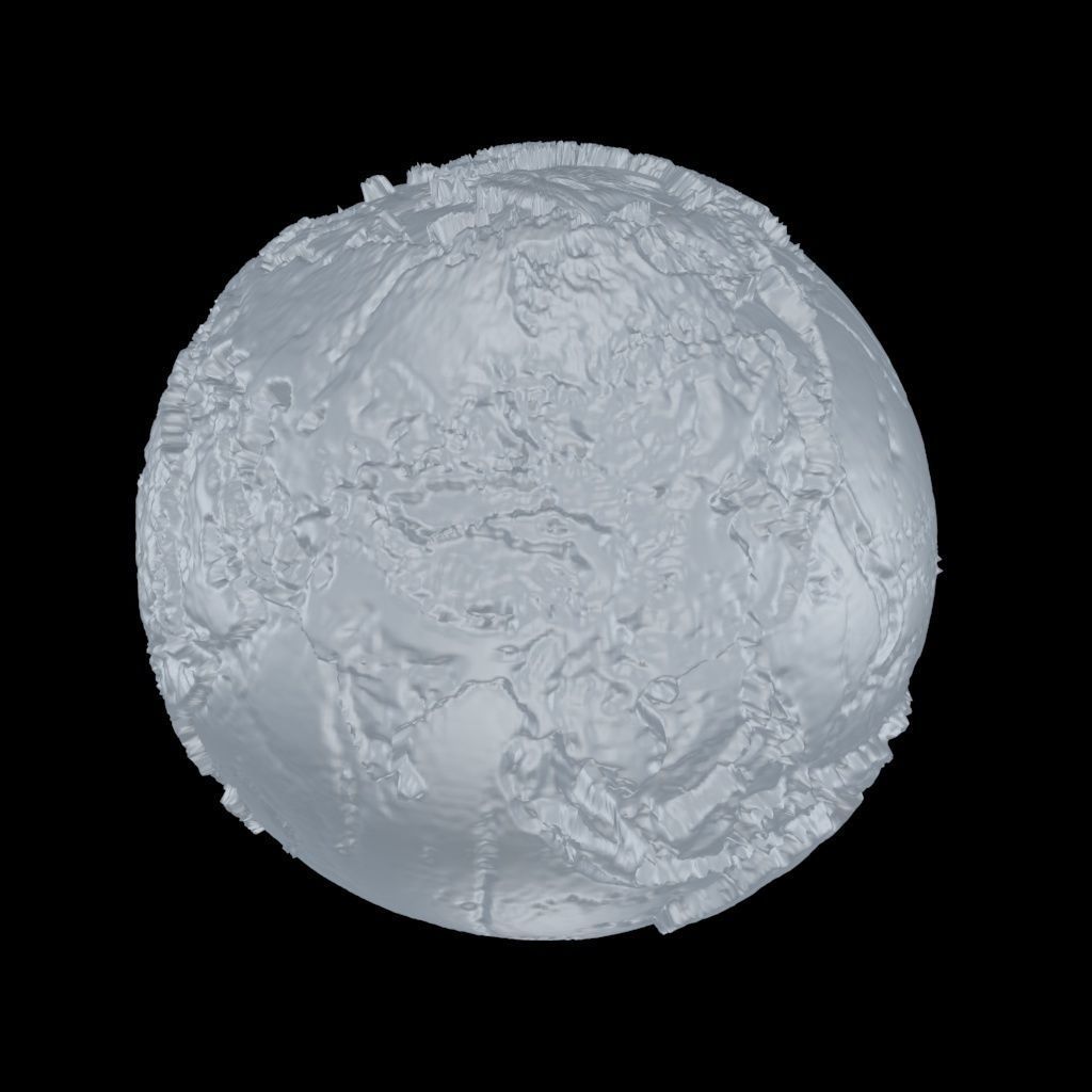 World map 3D - relief topographic 1in100000000 3D print model_5