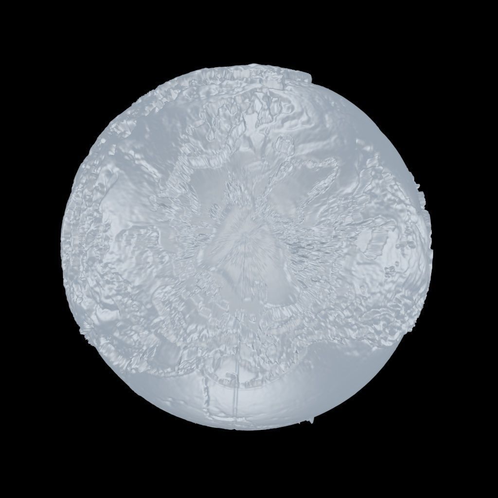 World map 3D - relief topographic 1in100000000 3D print model_16