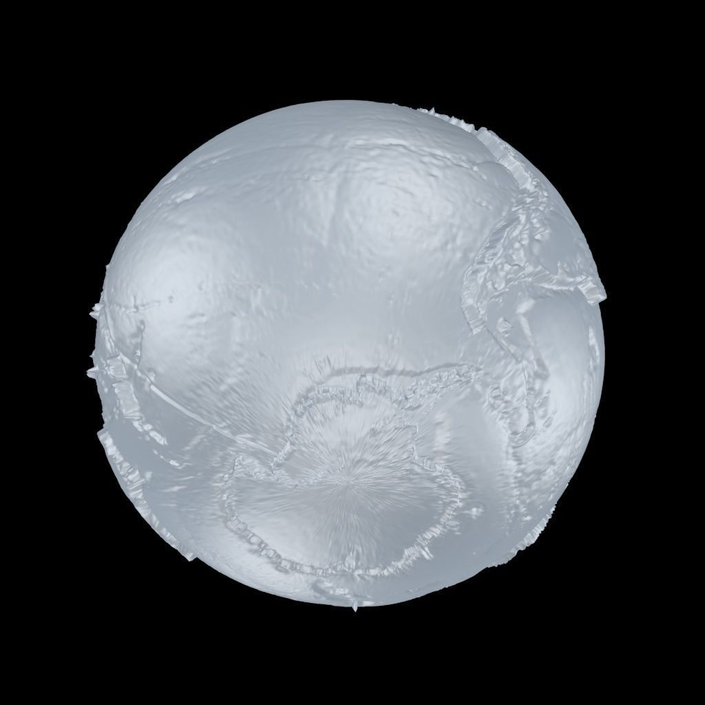 World map 3D - relief topographic 1in100000000 3D print model_6