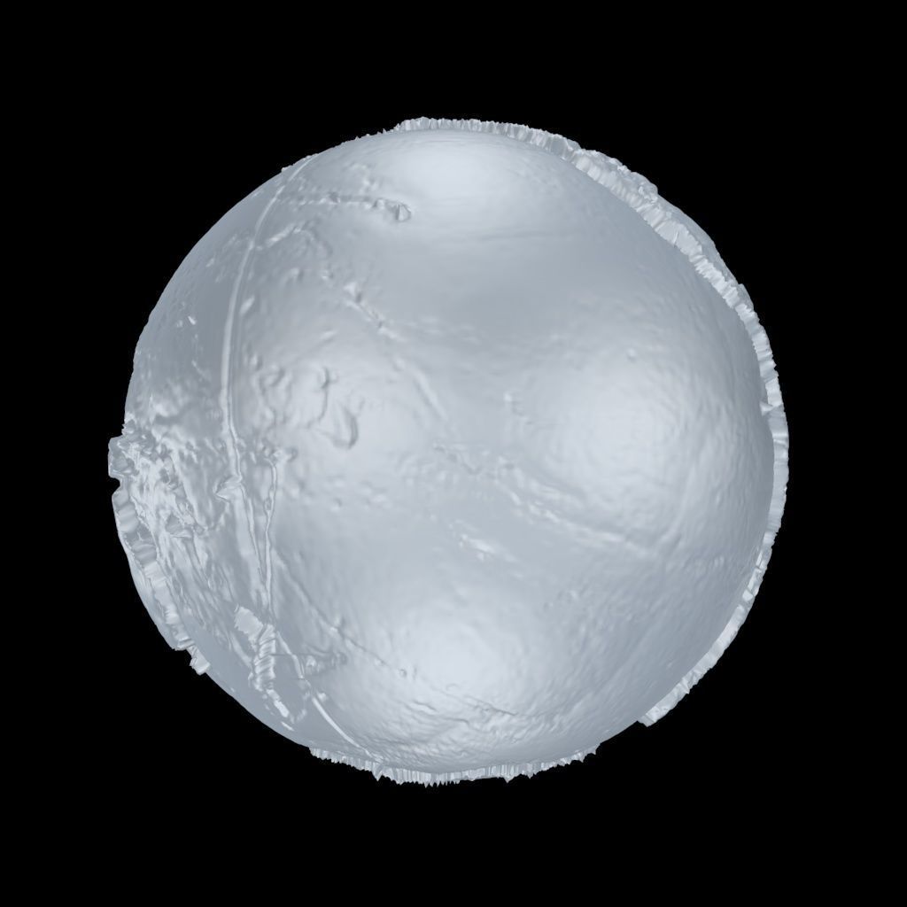 World map 3D - relief topographic 1in100000000 3D print model_10