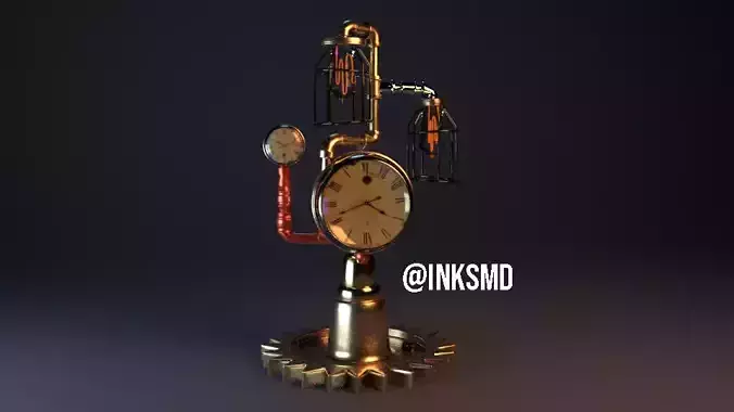 Steampunk desk lamp 3D model