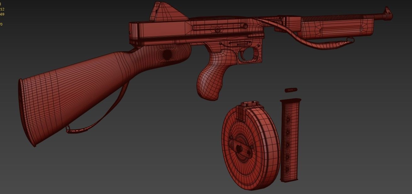 m1921 thompson 3D model_4