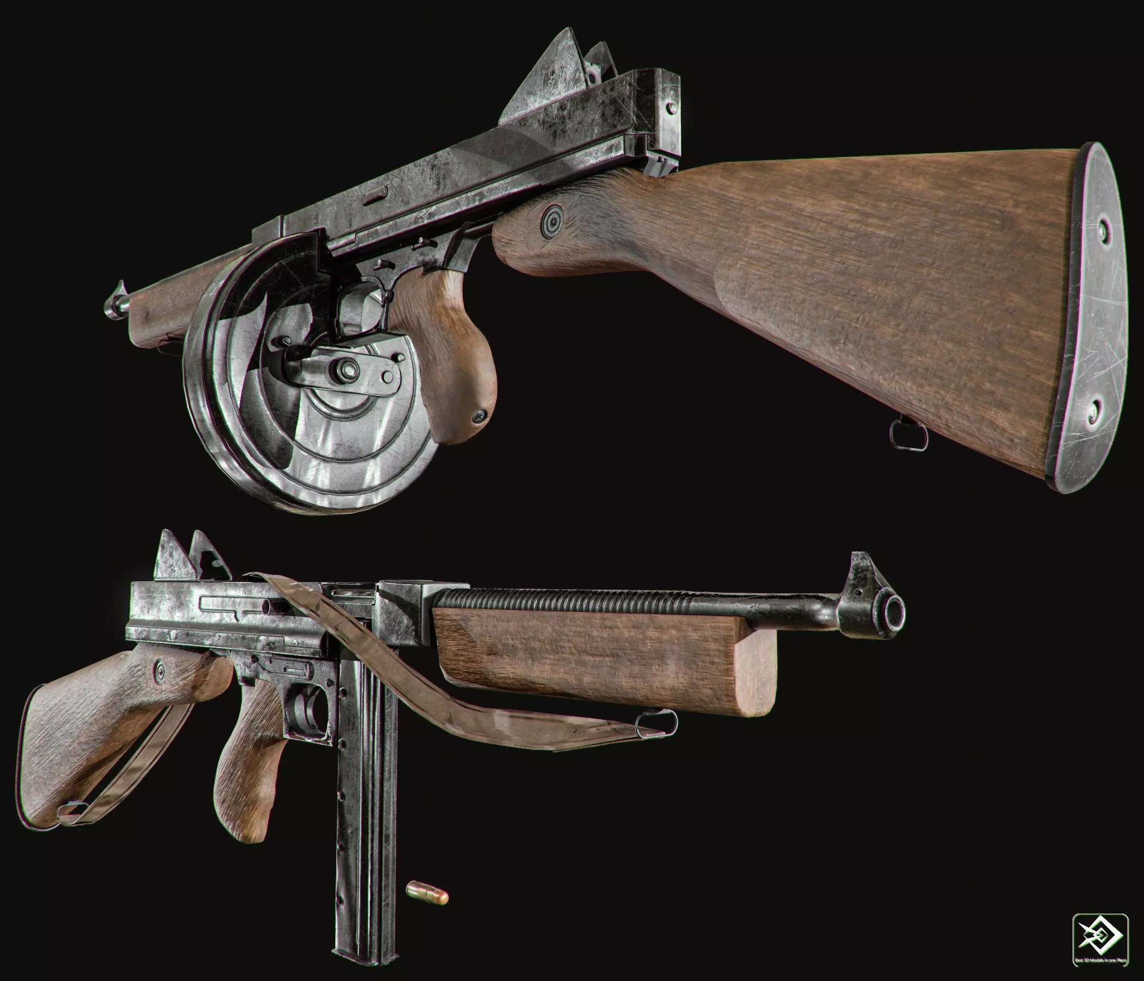 m1921 thompson 3D model_0