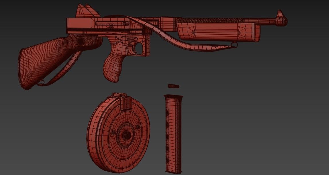 m1921 thompson 3D model_5