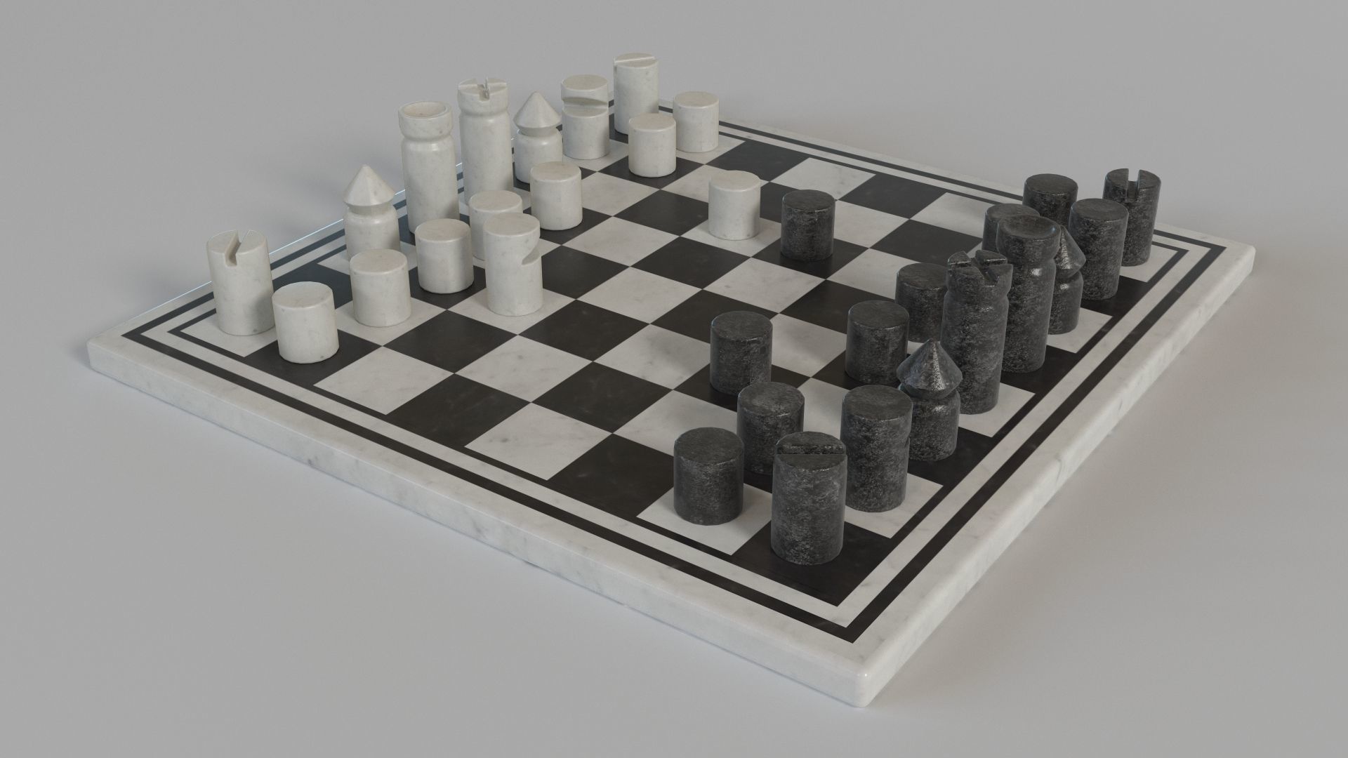 CB2 Marble Chess Game 3D model CGTrader
